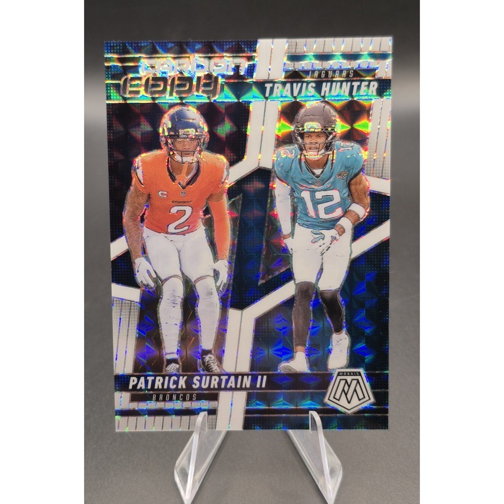 2025 Mosiac Travis Hunter/Patrick Surtain #CCO-9 Carbon Copy White Mosiac /25 SP